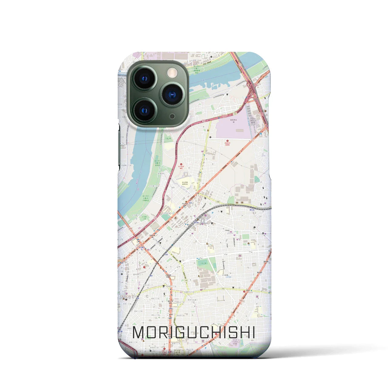 【守口市(大阪府)】地図柄iPhoneケース(バックカバータイプ)