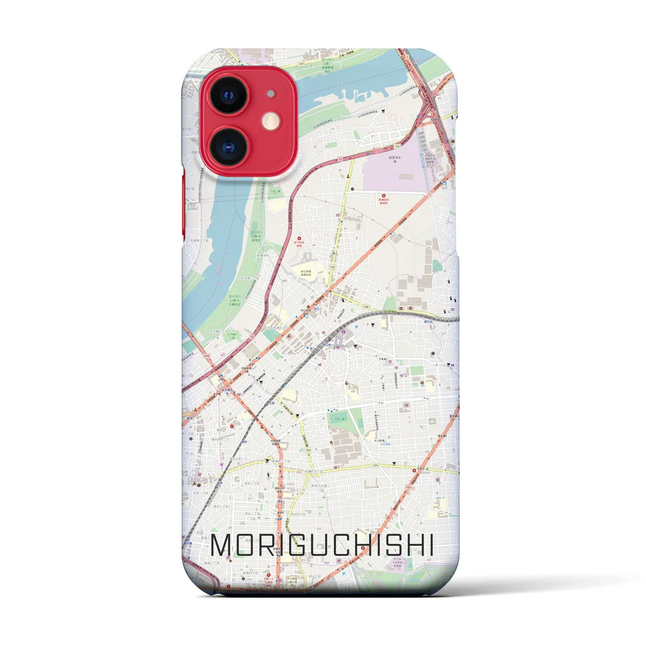 【守口市(大阪府)】地図柄iPhoneケース(バックカバータイプ)