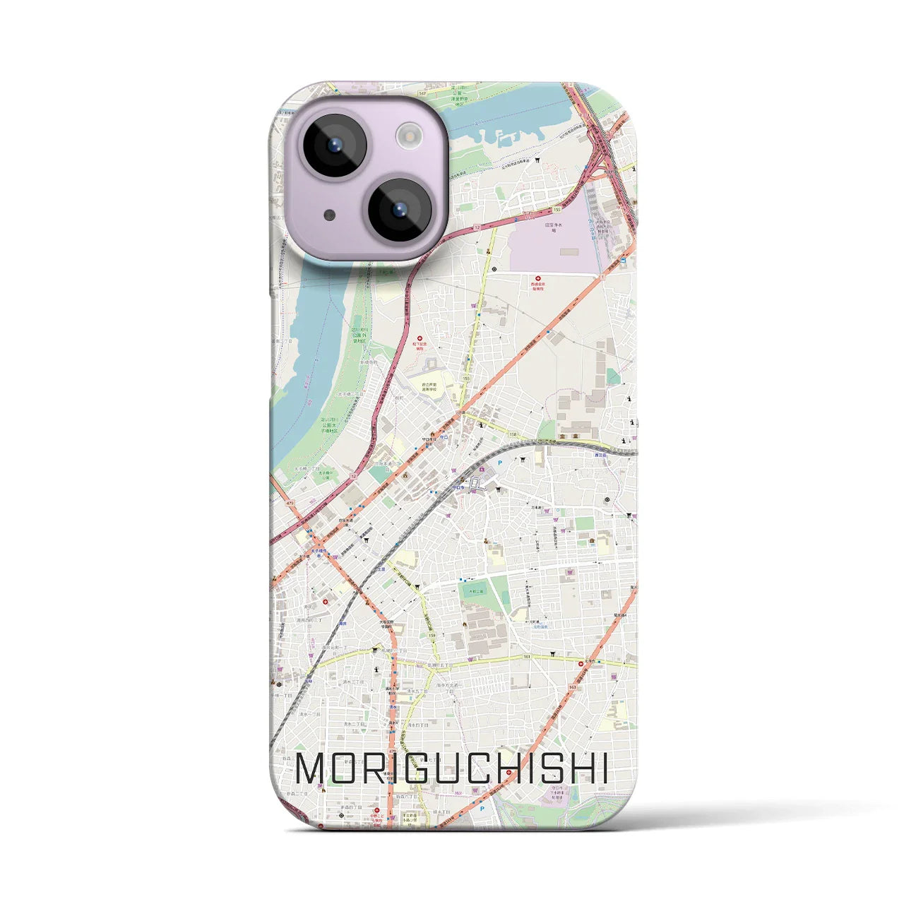 【守口市(大阪府)】地図柄iPhoneケース(バックカバータイプ)