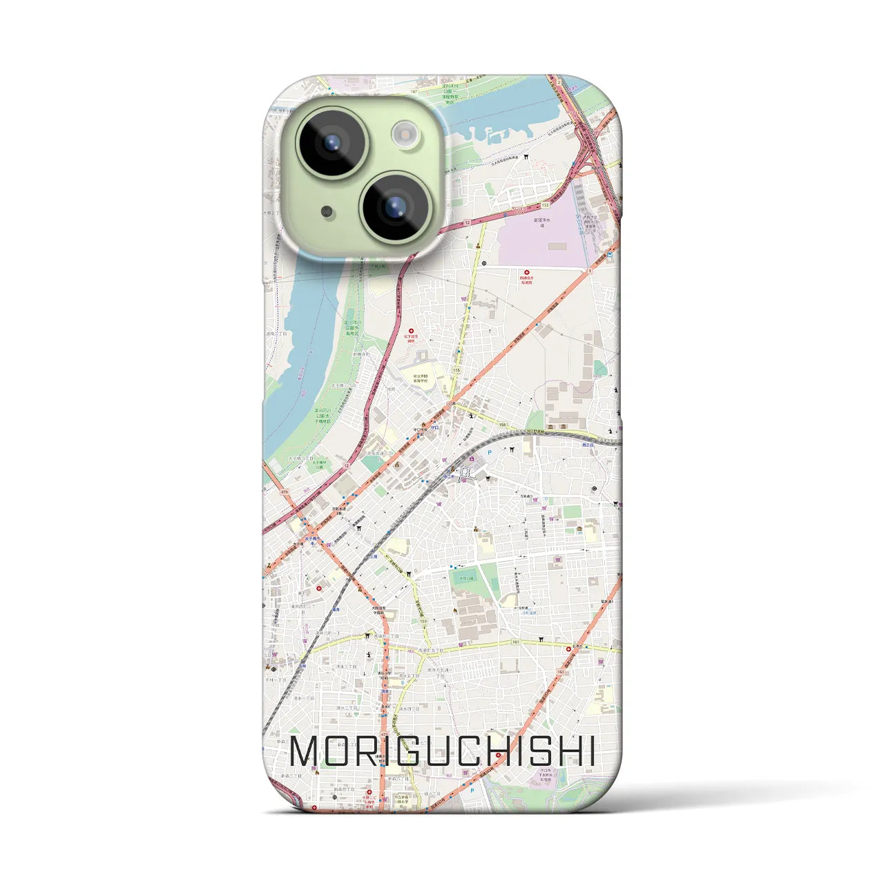 【守口市(大阪府)】地図柄iPhoneケース(バックカバータイプ)