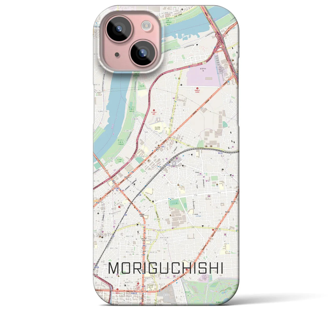 【守口市(大阪府)】地図柄iPhoneケース(バックカバータイプ)