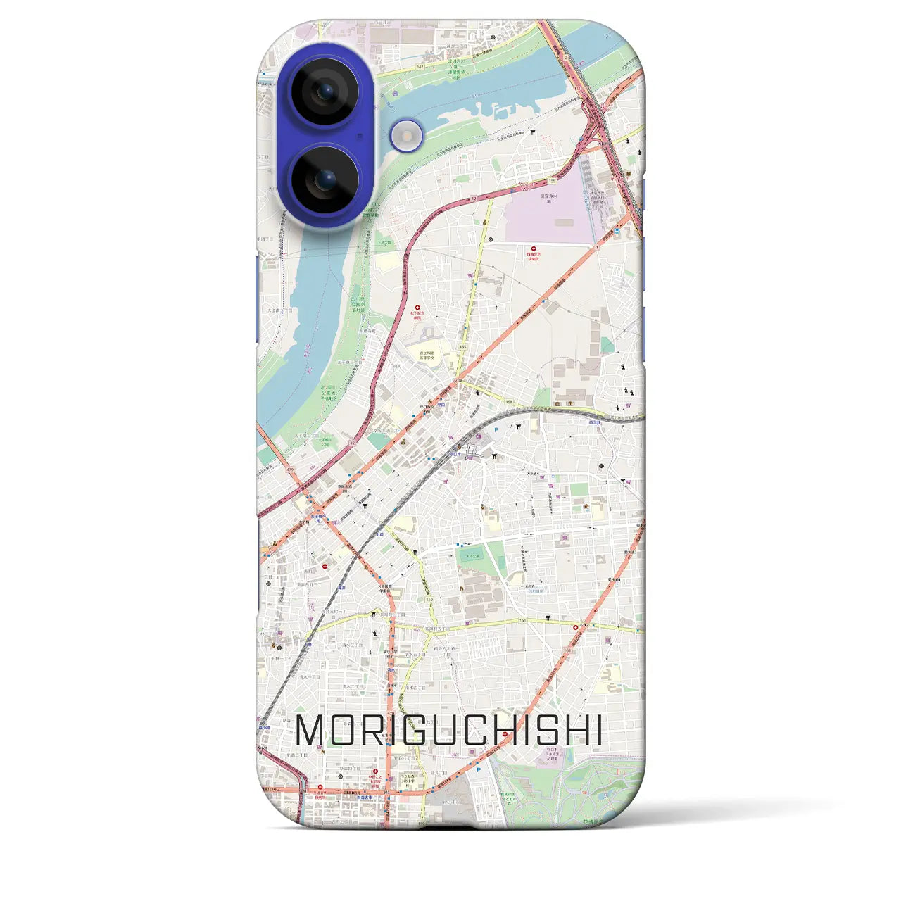 【守口市(大阪府)】地図柄iPhoneケース(バックカバータイプ)