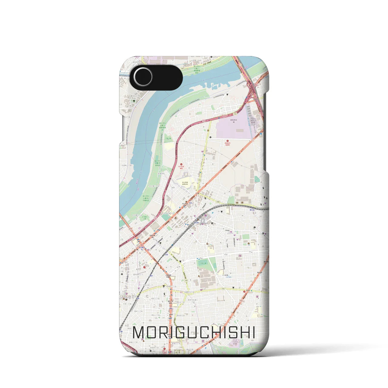 【守口市(大阪府)】地図柄iPhoneケース(バックカバータイプ)