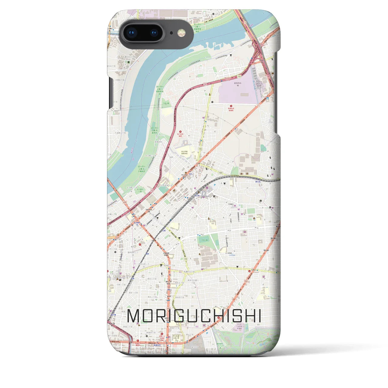 【守口市(大阪府)】地図柄iPhoneケース(バックカバータイプ)