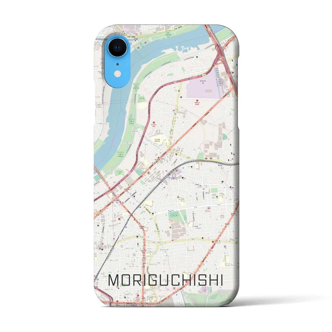 【守口市(大阪府)】地図柄iPhoneケース(バックカバータイプ)