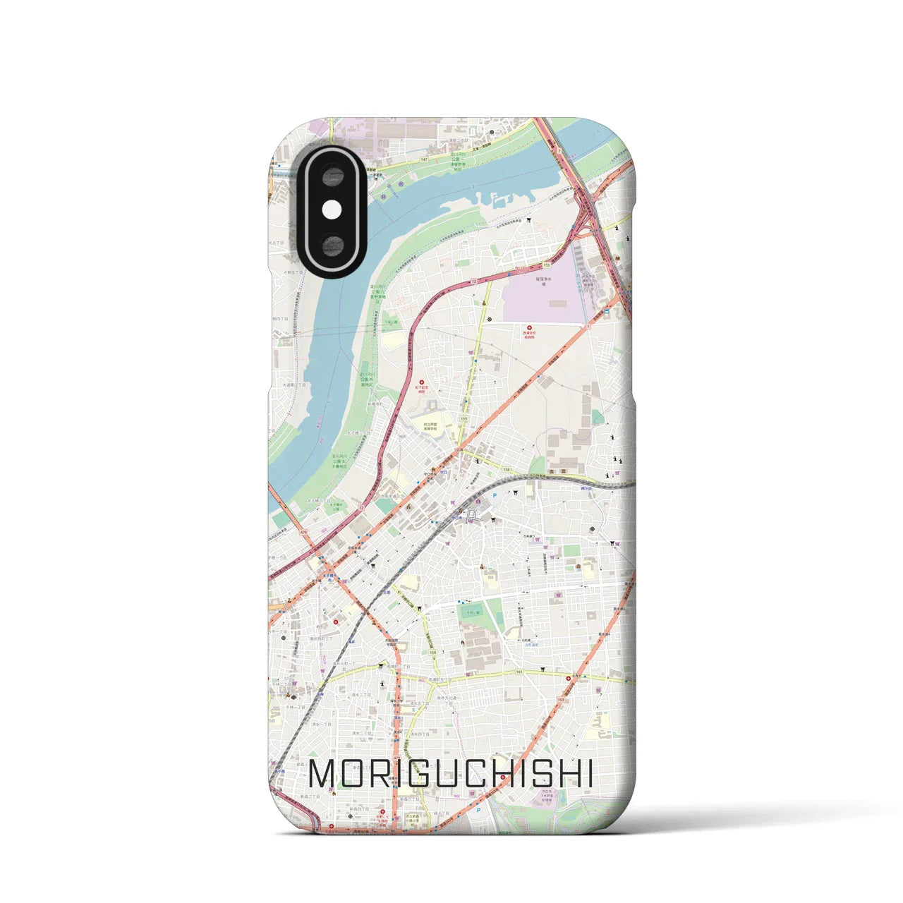【守口市(大阪府)】地図柄iPhoneケース(バックカバータイプ)