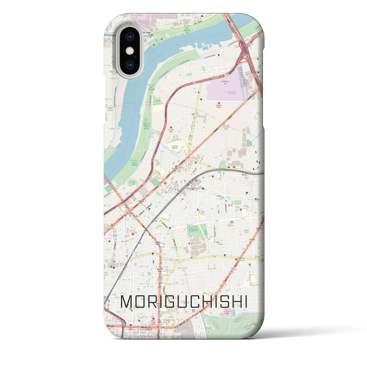 【守口市(大阪府)】地図柄iPhoneケース(バックカバータイプ)