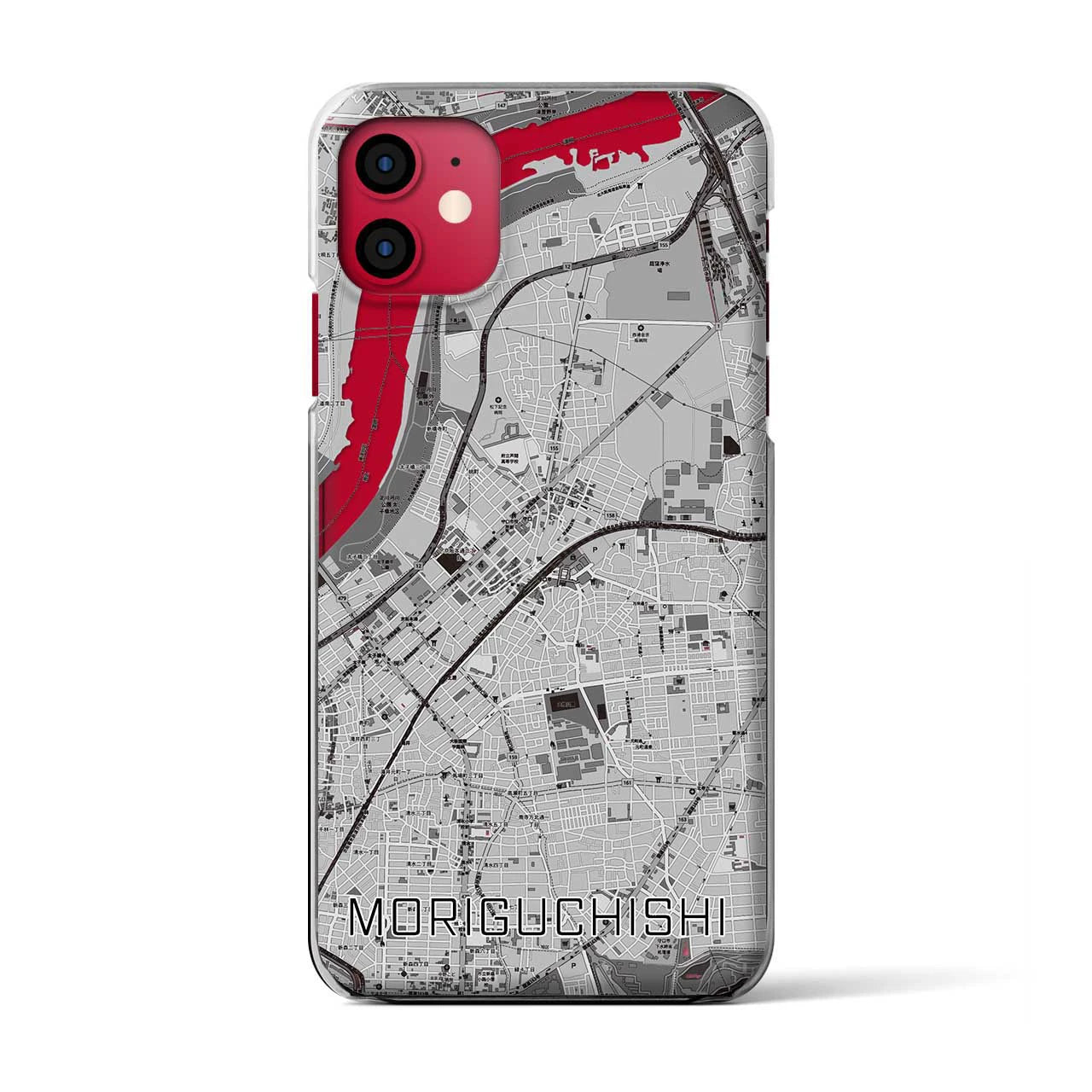 【守口市(大阪府)】地図柄iPhoneケース(クリアタイプ)