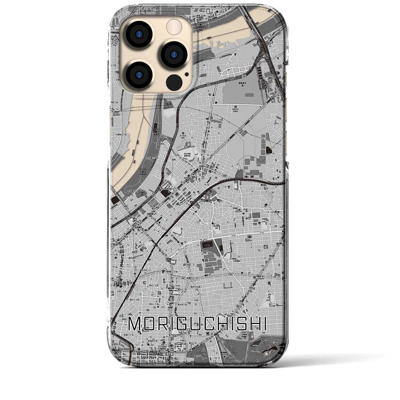 【守口市(大阪府)】地図柄iPhoneケース(クリアタイプ)