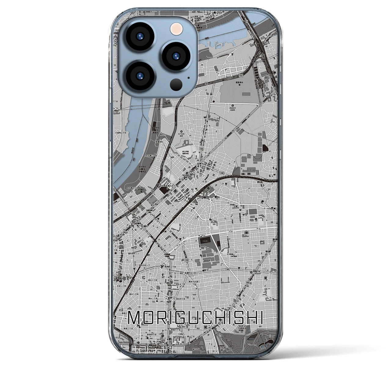 【守口市(大阪府)】地図柄iPhoneケース(クリアタイプ)