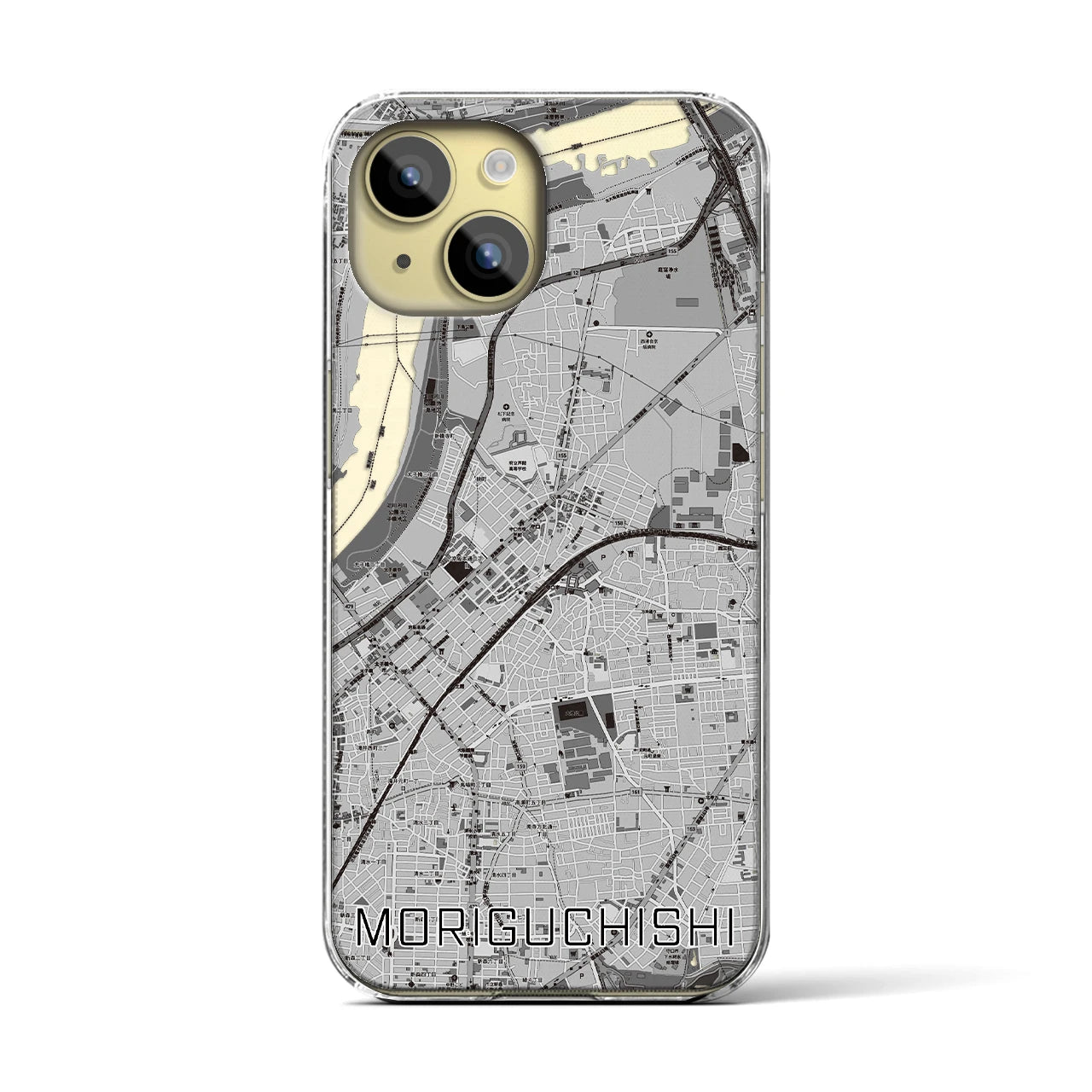 【守口市(大阪府)】地図柄iPhoneケース(クリアタイプ)