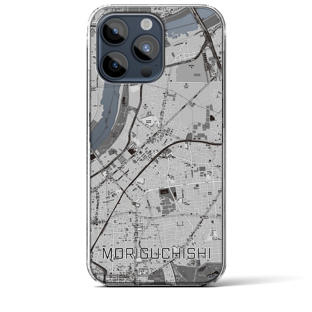 【守口市(大阪府)】地図柄iPhoneケース(クリアタイプ)