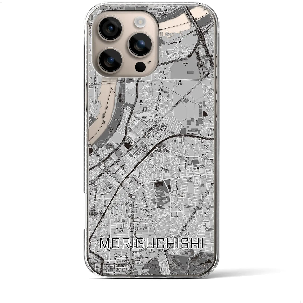 【守口市(大阪府)】地図柄iPhoneケース(クリアタイプ)