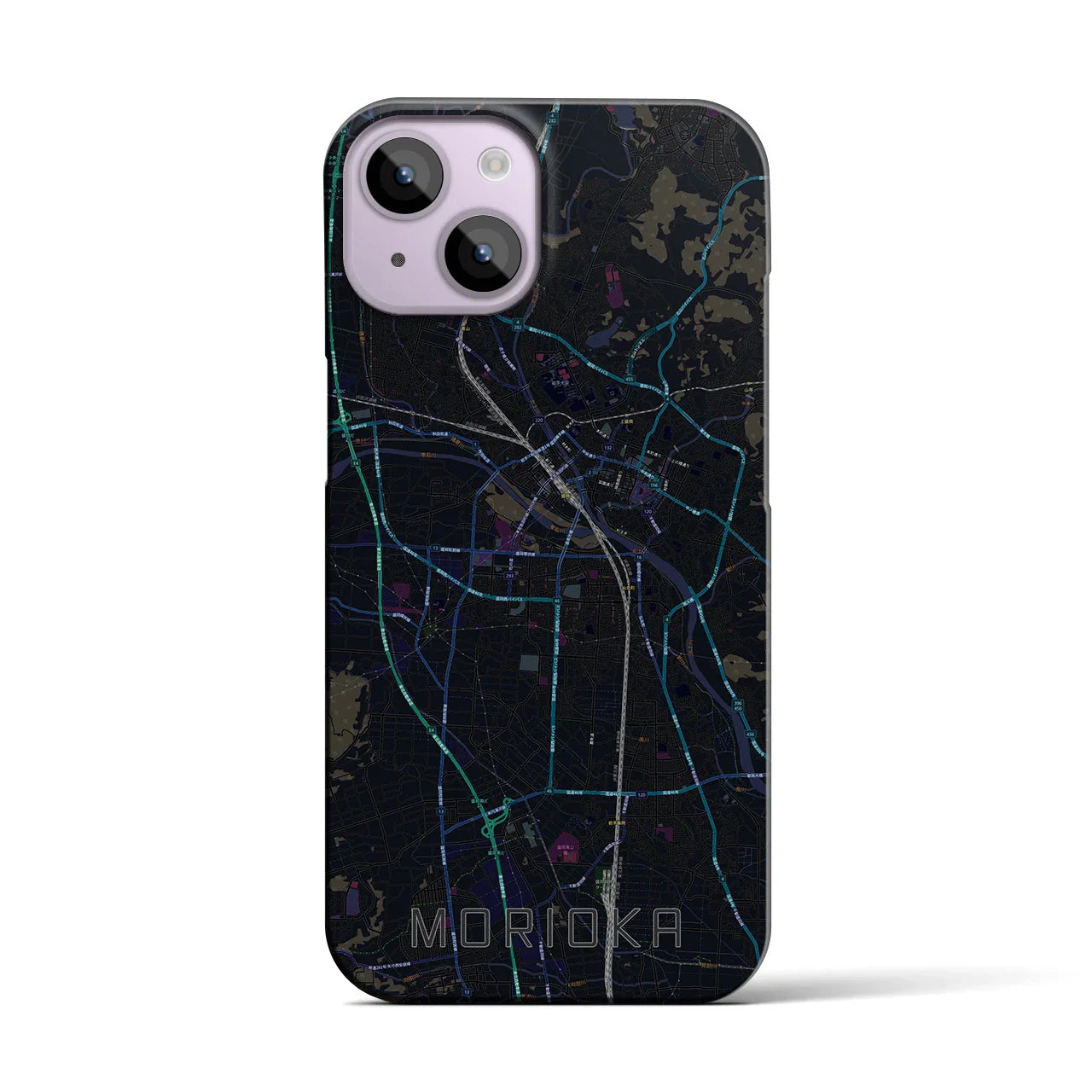 【盛岡(岩手県)】地図柄iPhoneケース(バックカバータイプ)