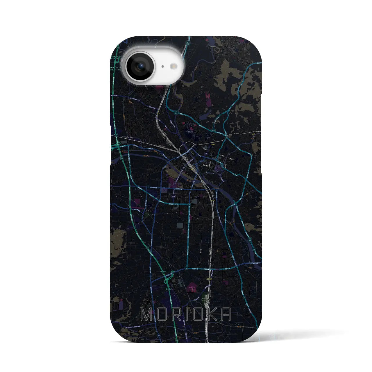 【盛岡(岩手県)】地図柄iPhoneケース(バックカバータイプ)