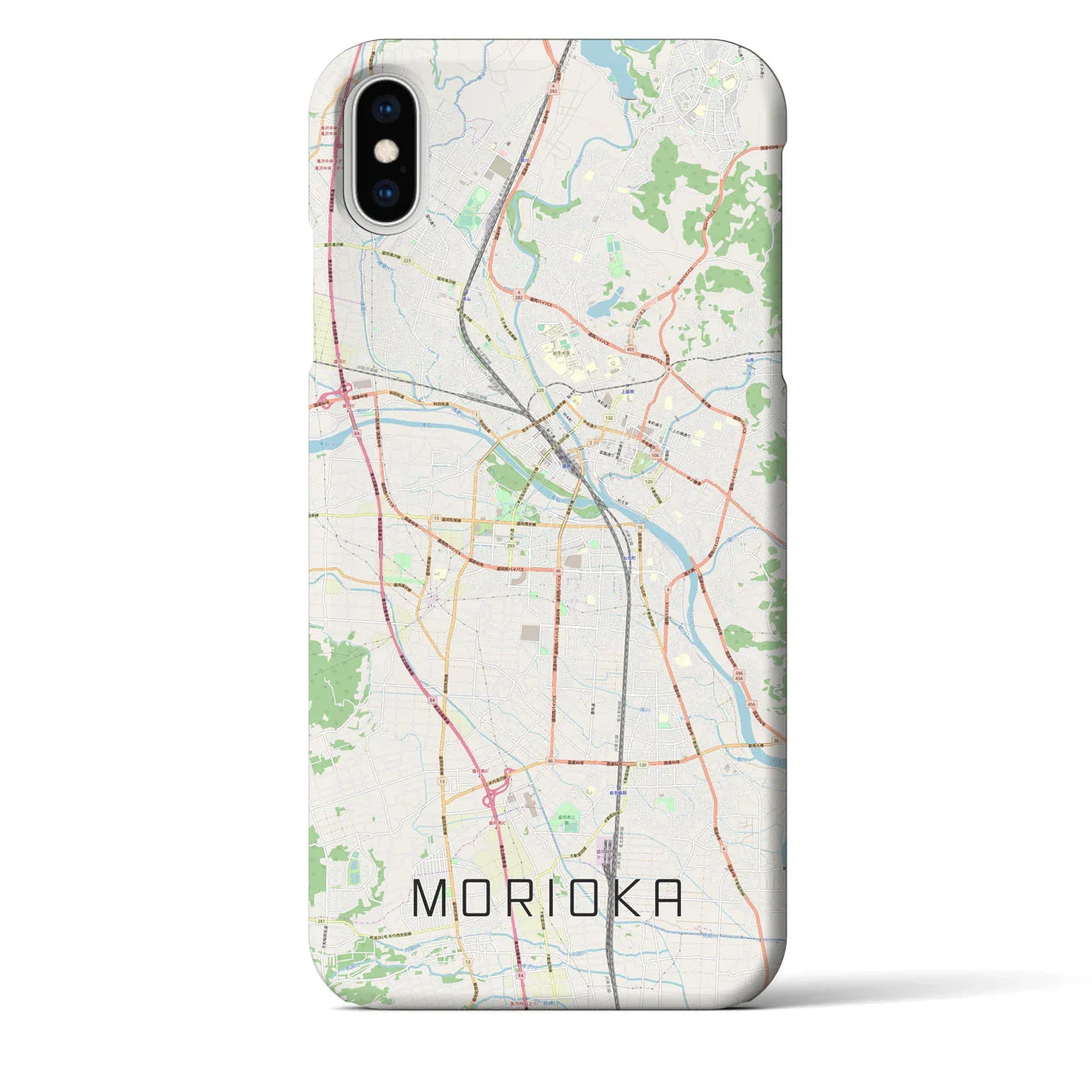 【盛岡(岩手県)】地図柄iPhoneケース(バックカバータイプ)