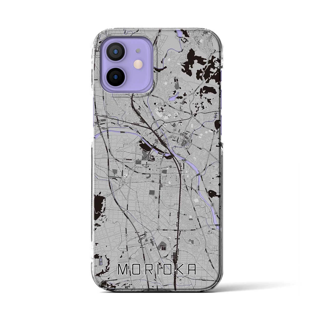 【盛岡(岩手県)】地図柄iPhoneケース(クリアタイプ)