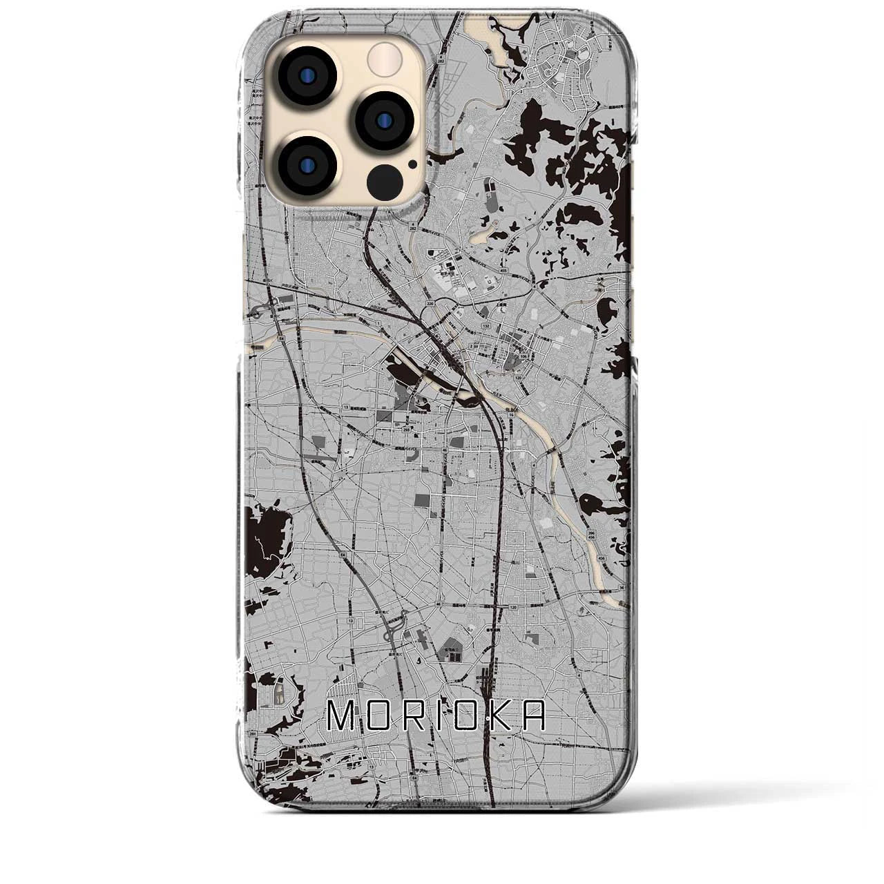 【盛岡(岩手県)】地図柄iPhoneケース(クリアタイプ)