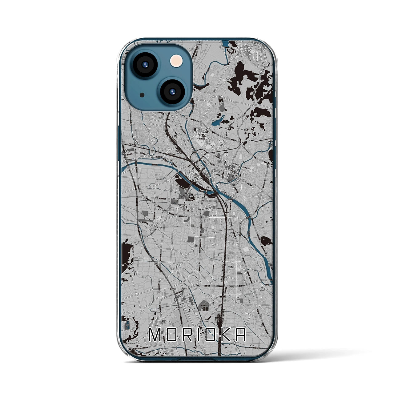 【盛岡(岩手県)】地図柄iPhoneケース(クリアタイプ)