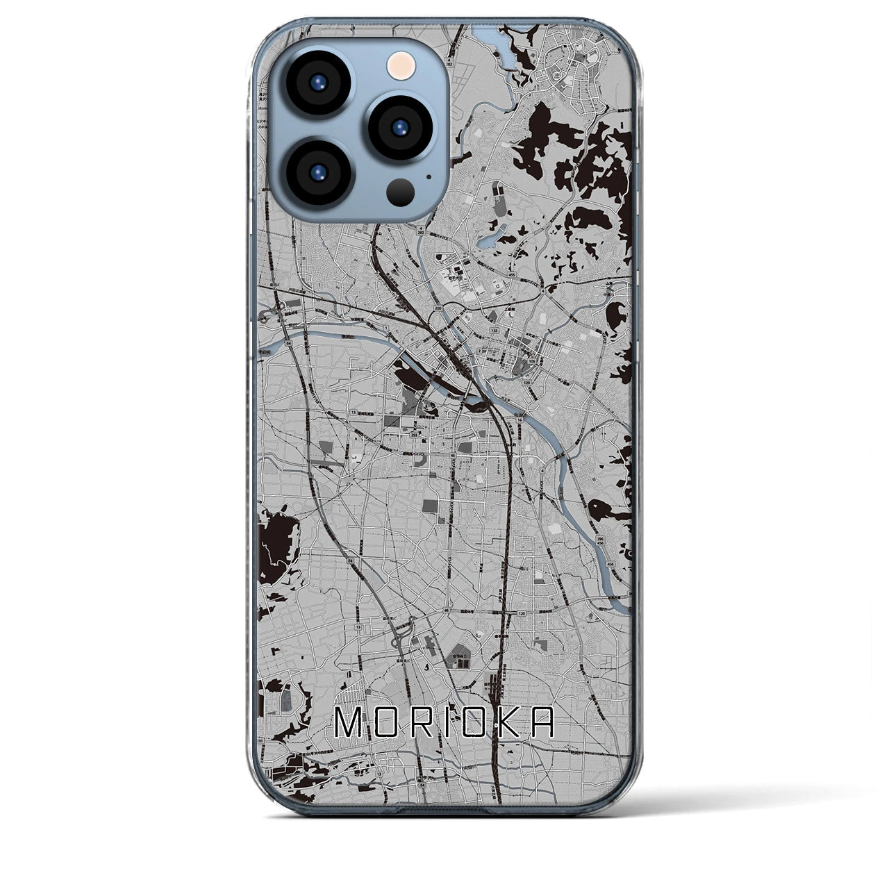 【盛岡(岩手県)】地図柄iPhoneケース(クリアタイプ)