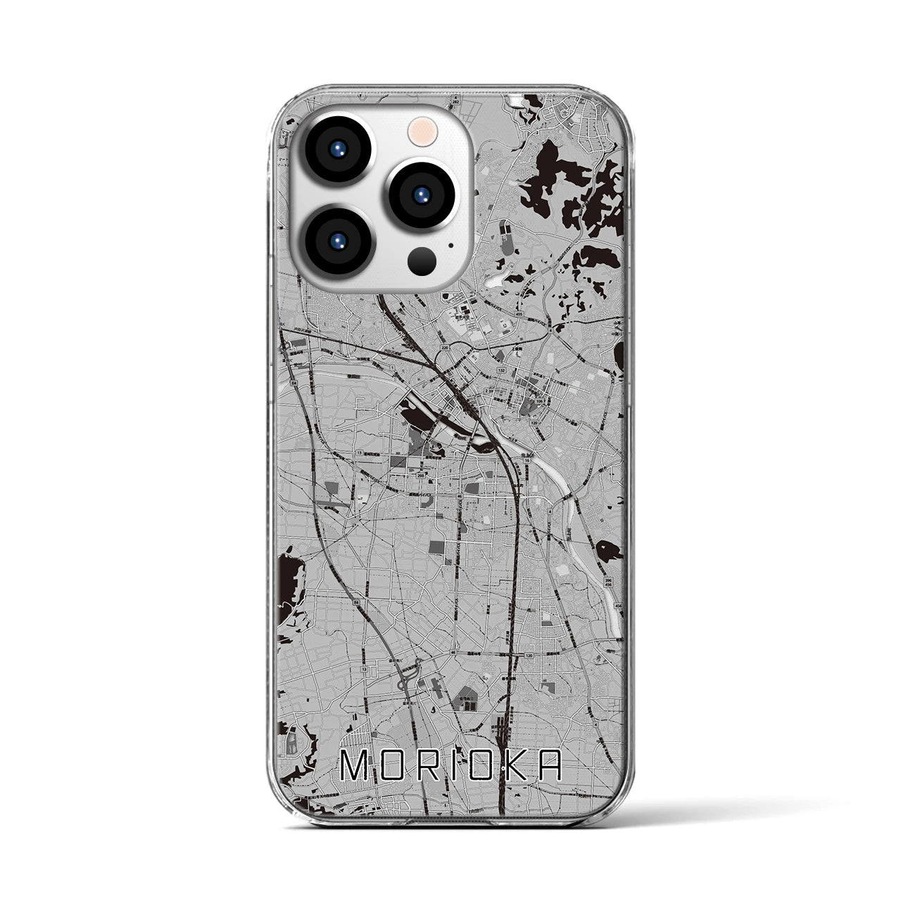 【盛岡(岩手県)】地図柄iPhoneケース(クリアタイプ)