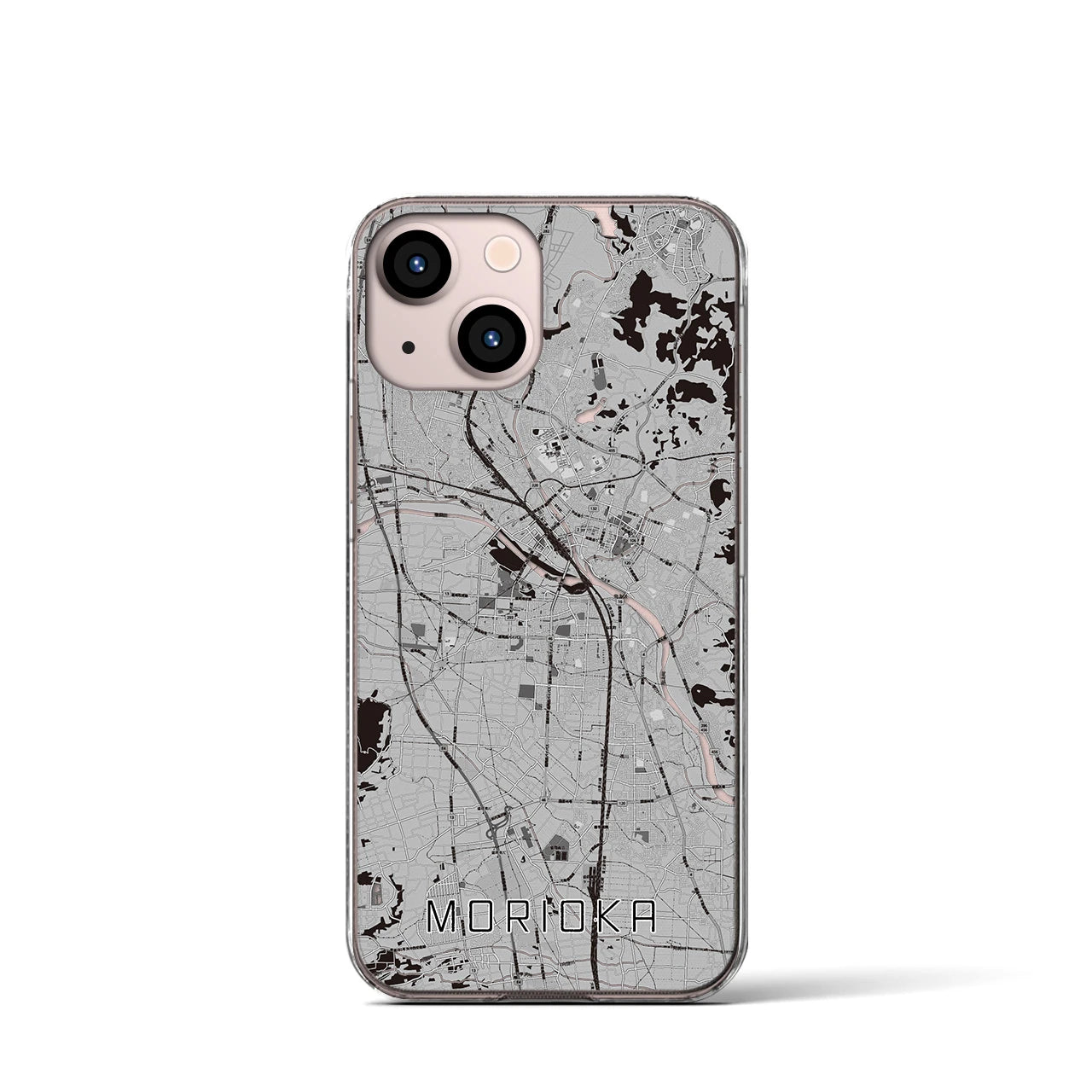 【盛岡(岩手県)】地図柄iPhoneケース(クリアタイプ)