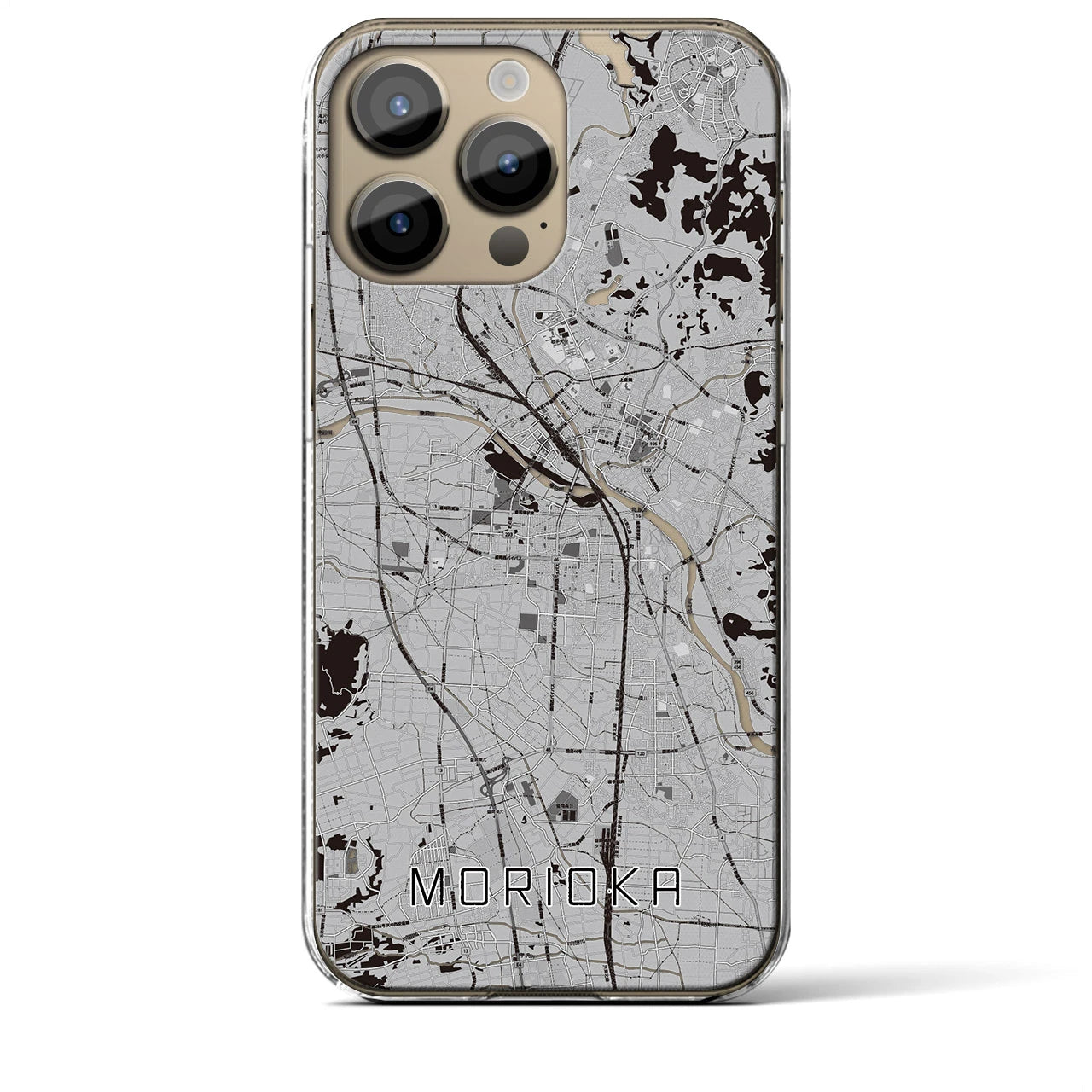 【盛岡(岩手県)】地図柄iPhoneケース(クリアタイプ)