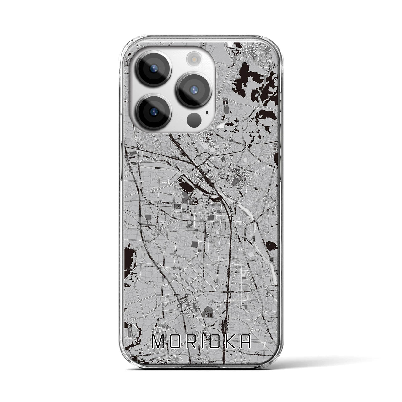 【盛岡(岩手県)】地図柄iPhoneケース(クリアタイプ)