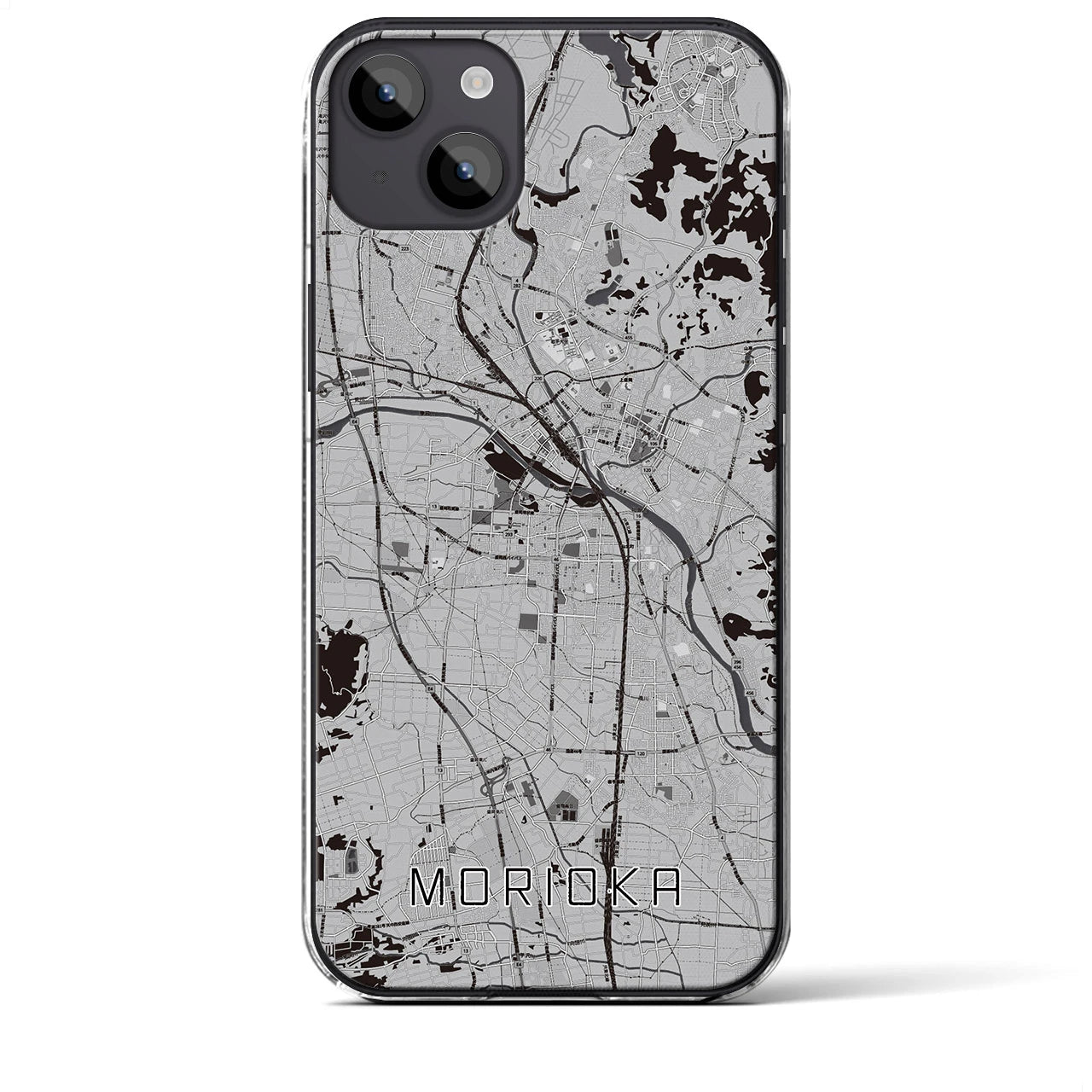 【盛岡(岩手県)】地図柄iPhoneケース(クリアタイプ)