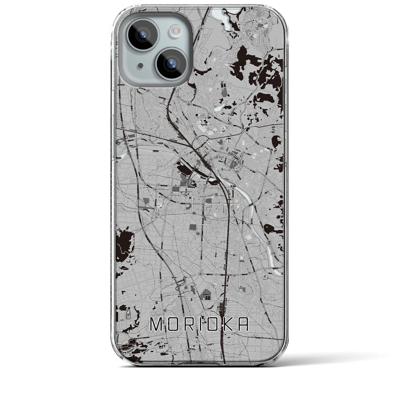 【盛岡(岩手県)】地図柄iPhoneケース(クリアタイプ)