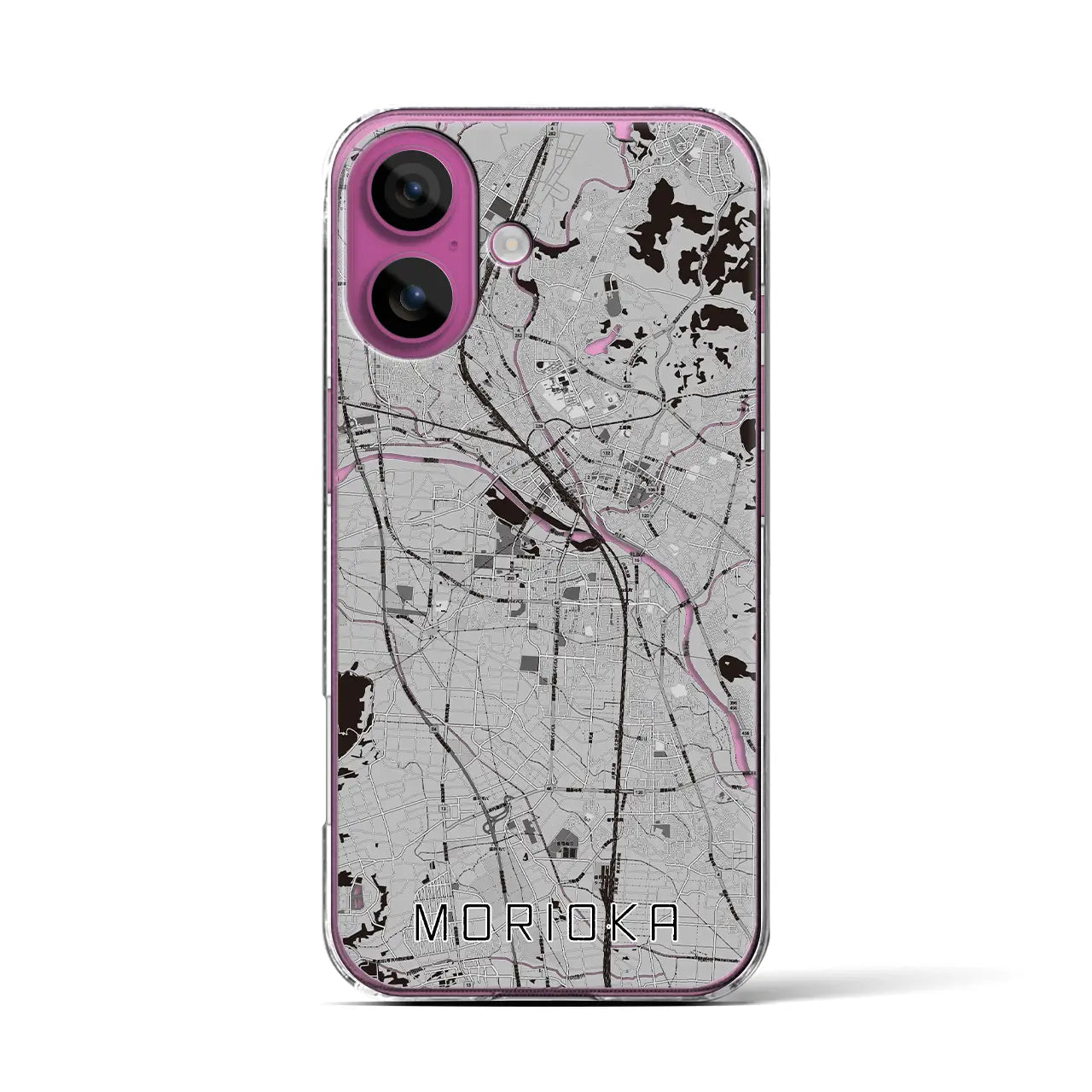 【盛岡(岩手県)】地図柄iPhoneケース(クリアタイプ)