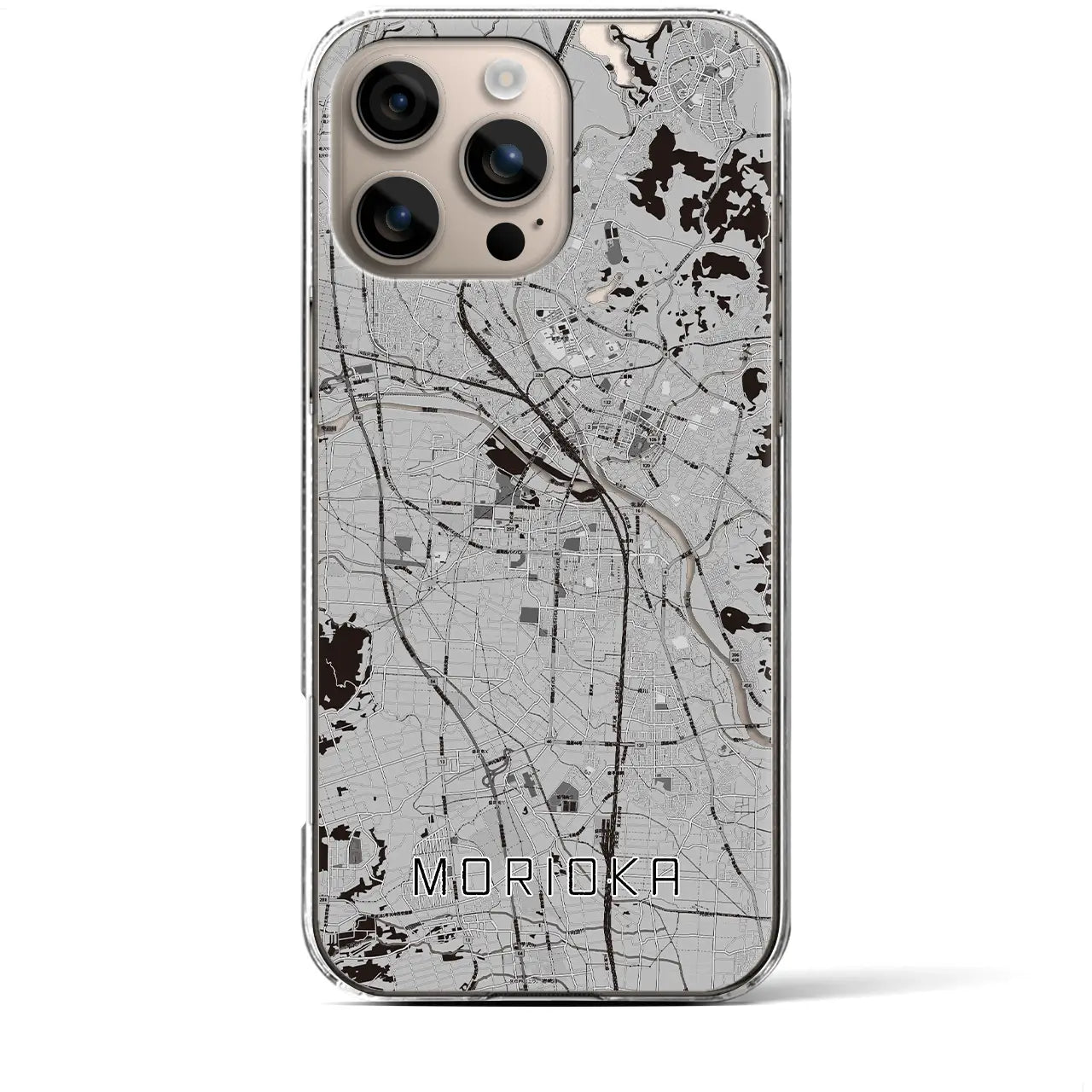 【盛岡(岩手県)】地図柄iPhoneケース(クリアタイプ)