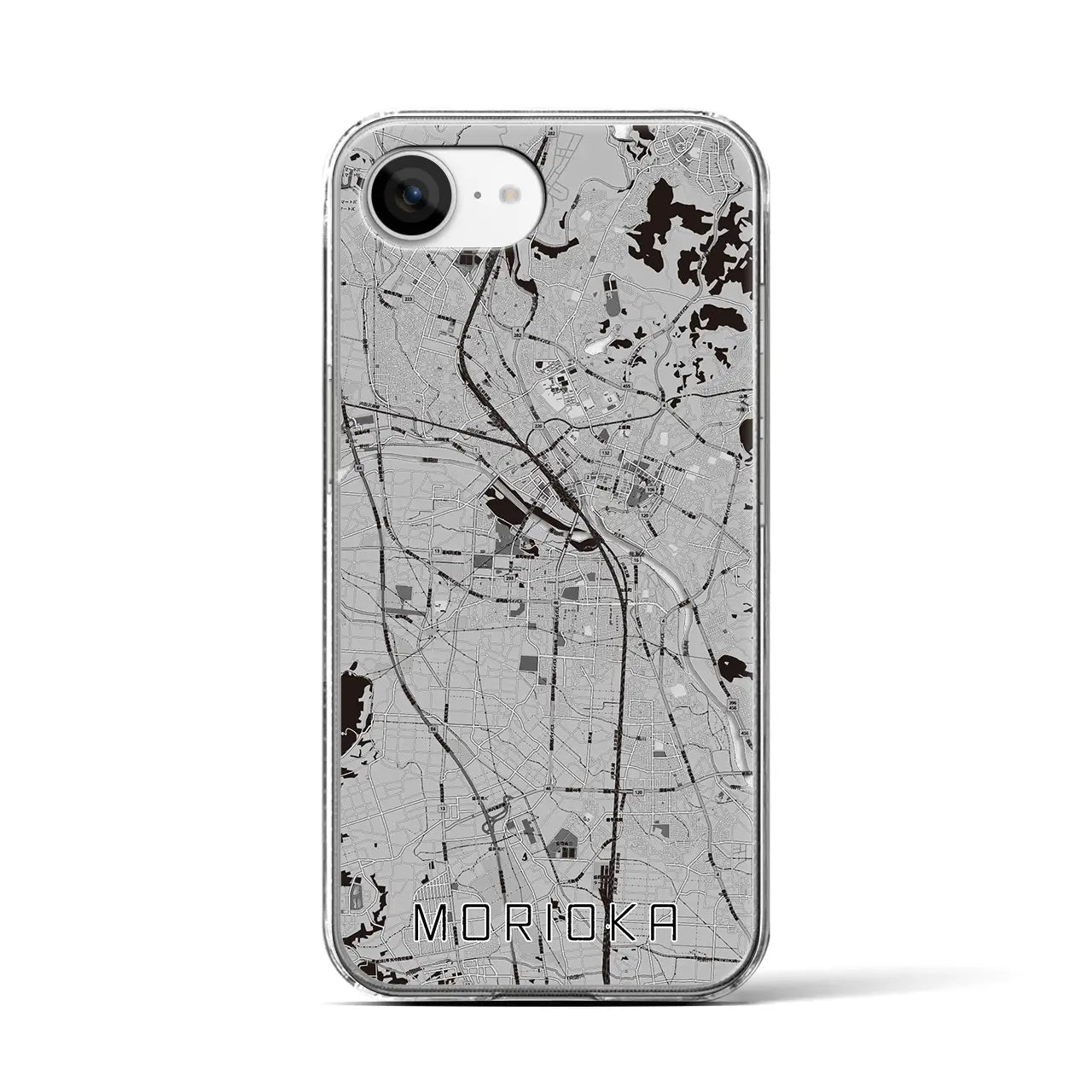 【盛岡(岩手県)】地図柄iPhoneケース(クリアタイプ)