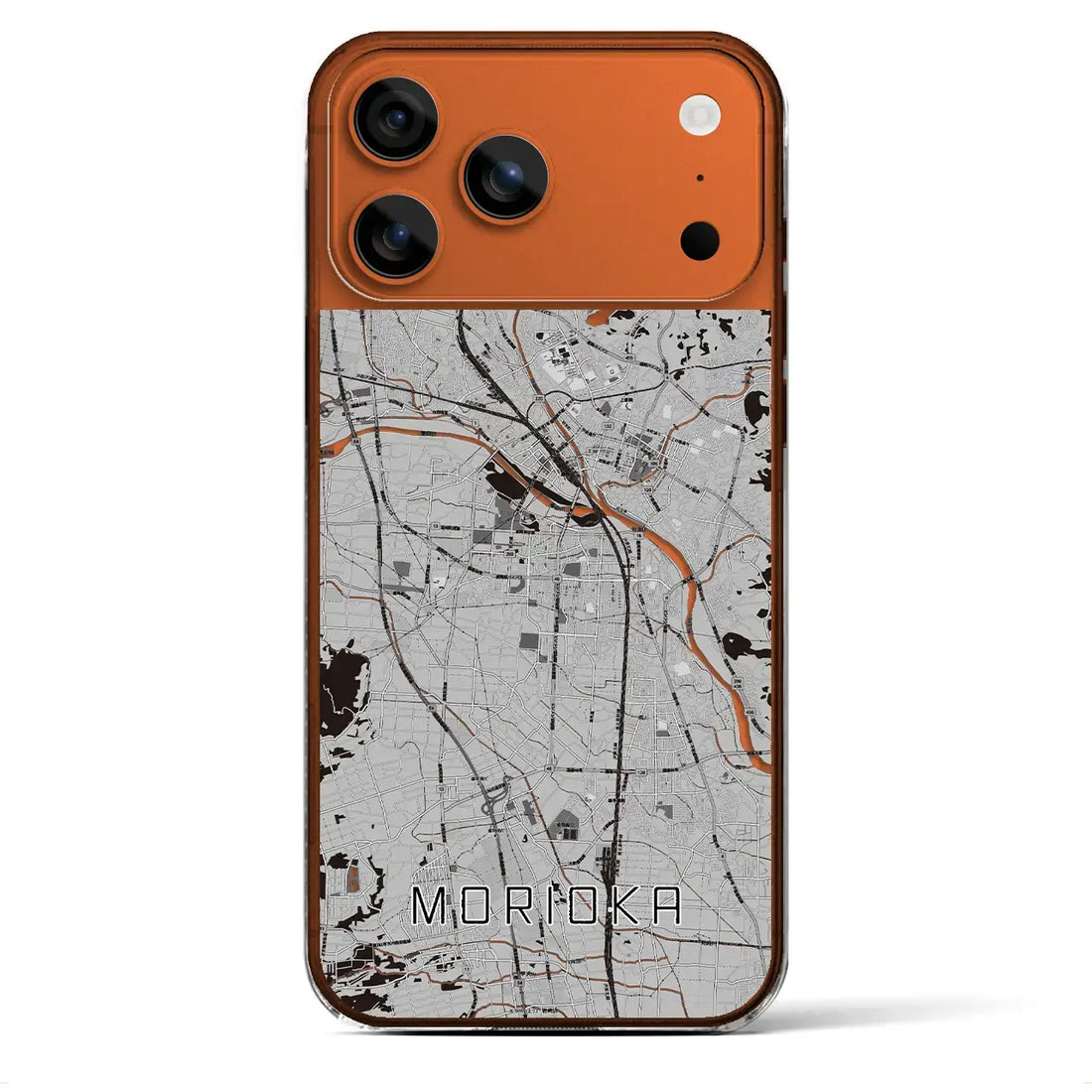 【盛岡(岩手県)】地図柄iPhoneケース(クリアタイプ)