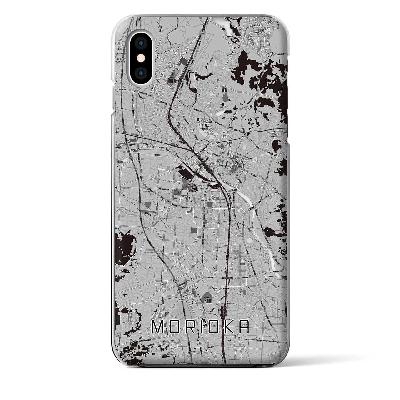 【盛岡(岩手県)】地図柄iPhoneケース(クリアタイプ)