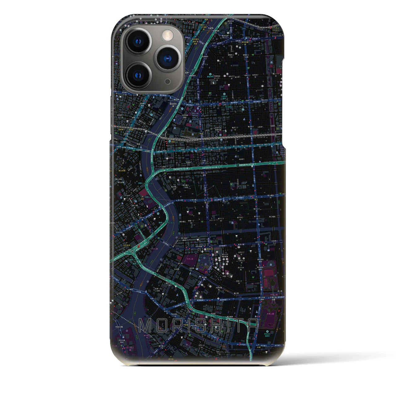 【森下(東京都)】地図柄iPhoneケース(バックカバータイプ)