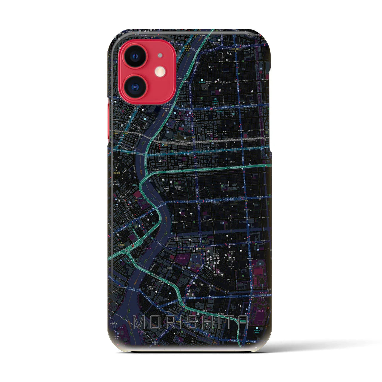 【森下(東京都)】地図柄iPhoneケース(バックカバータイプ)