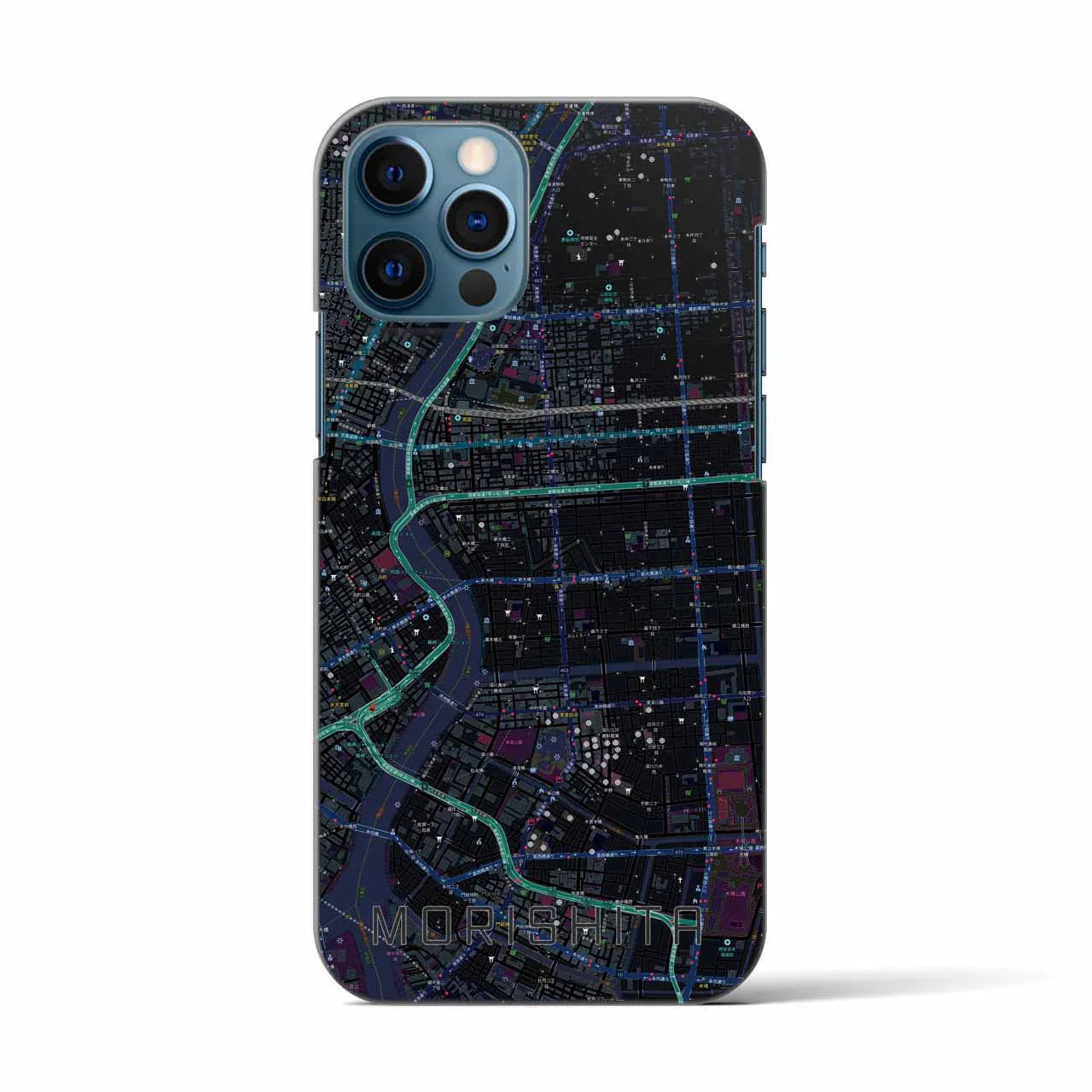 【森下(東京都)】地図柄iPhoneケース(バックカバータイプ)