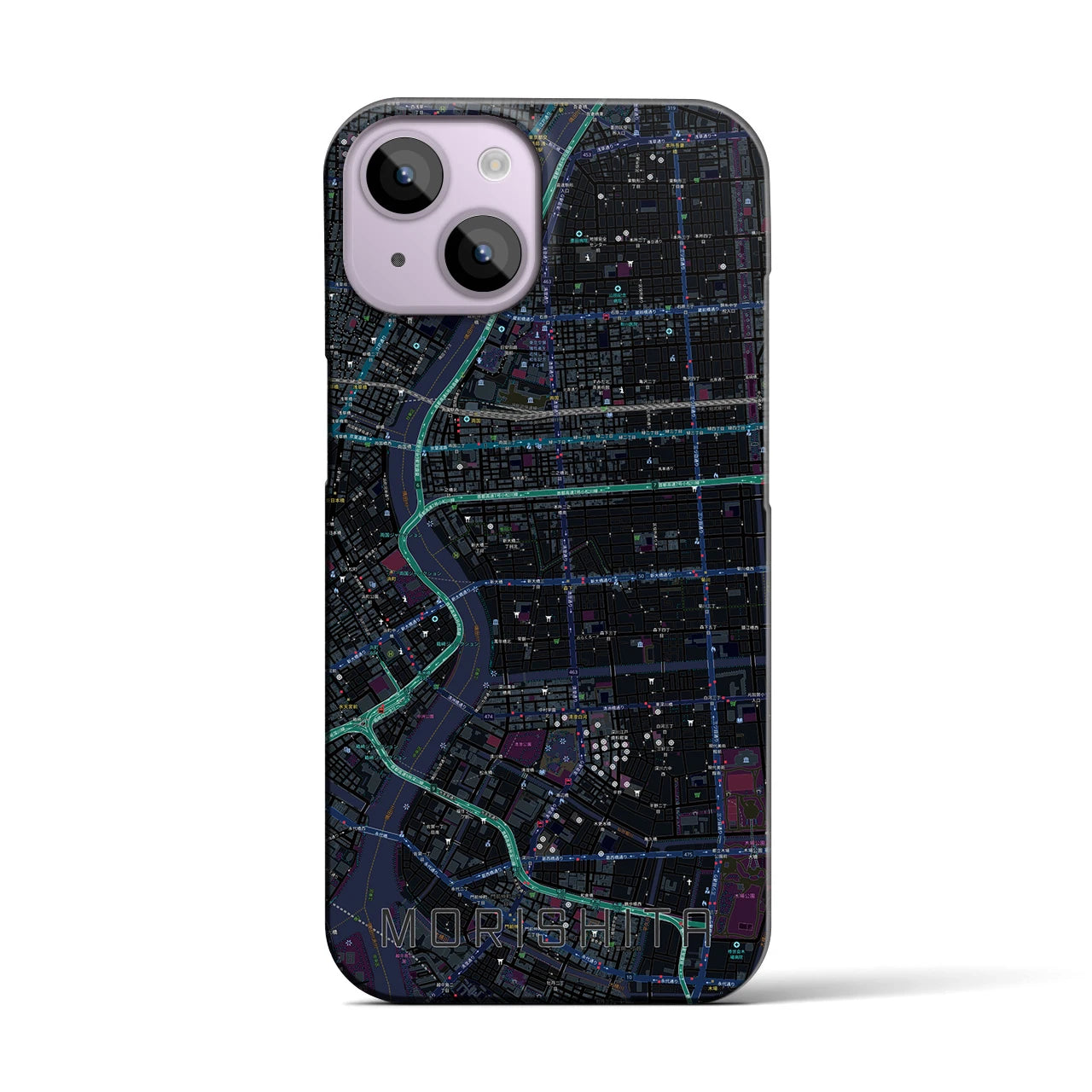 【森下(東京都)】地図柄iPhoneケース(バックカバータイプ)