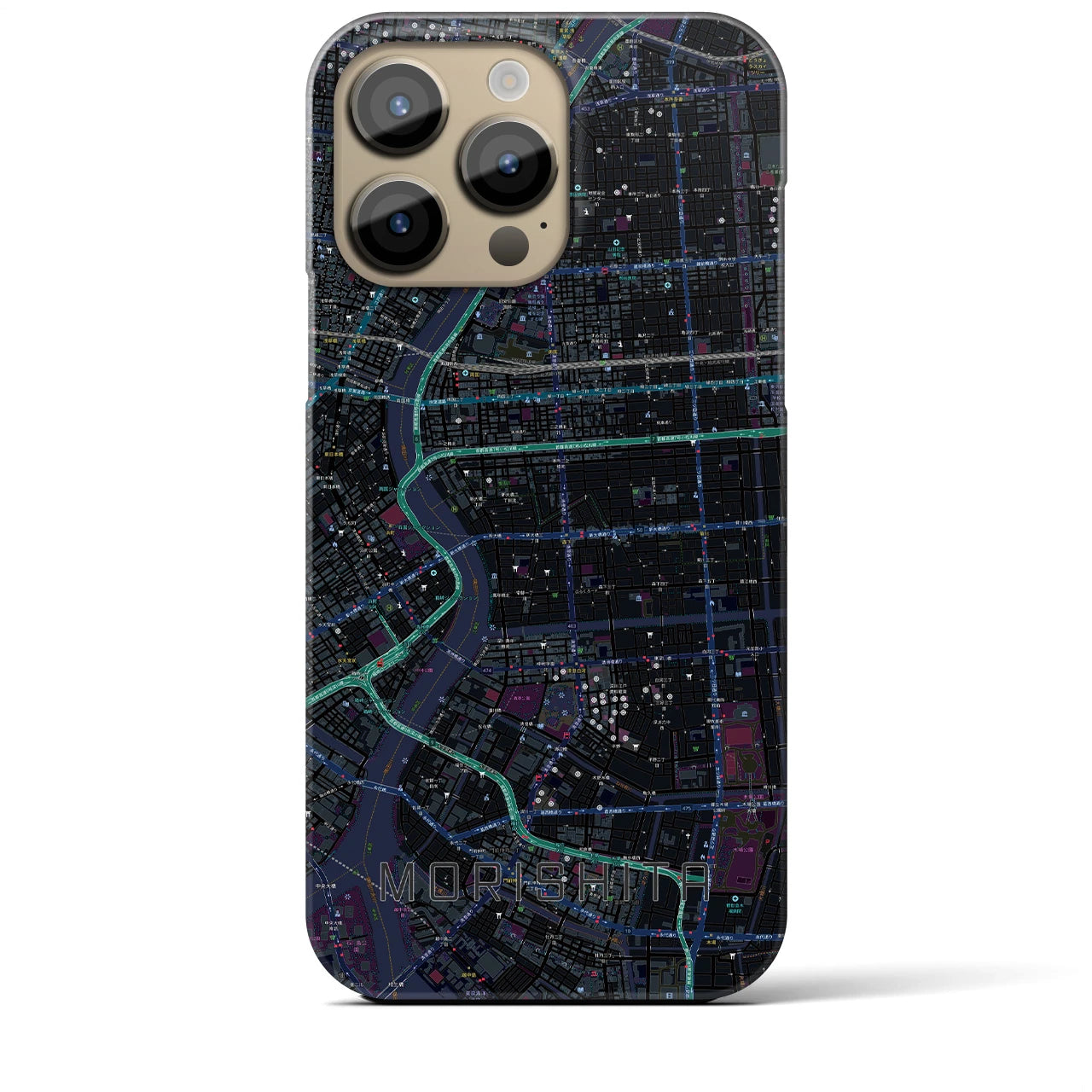 【森下(東京都)】地図柄iPhoneケース(バックカバータイプ)