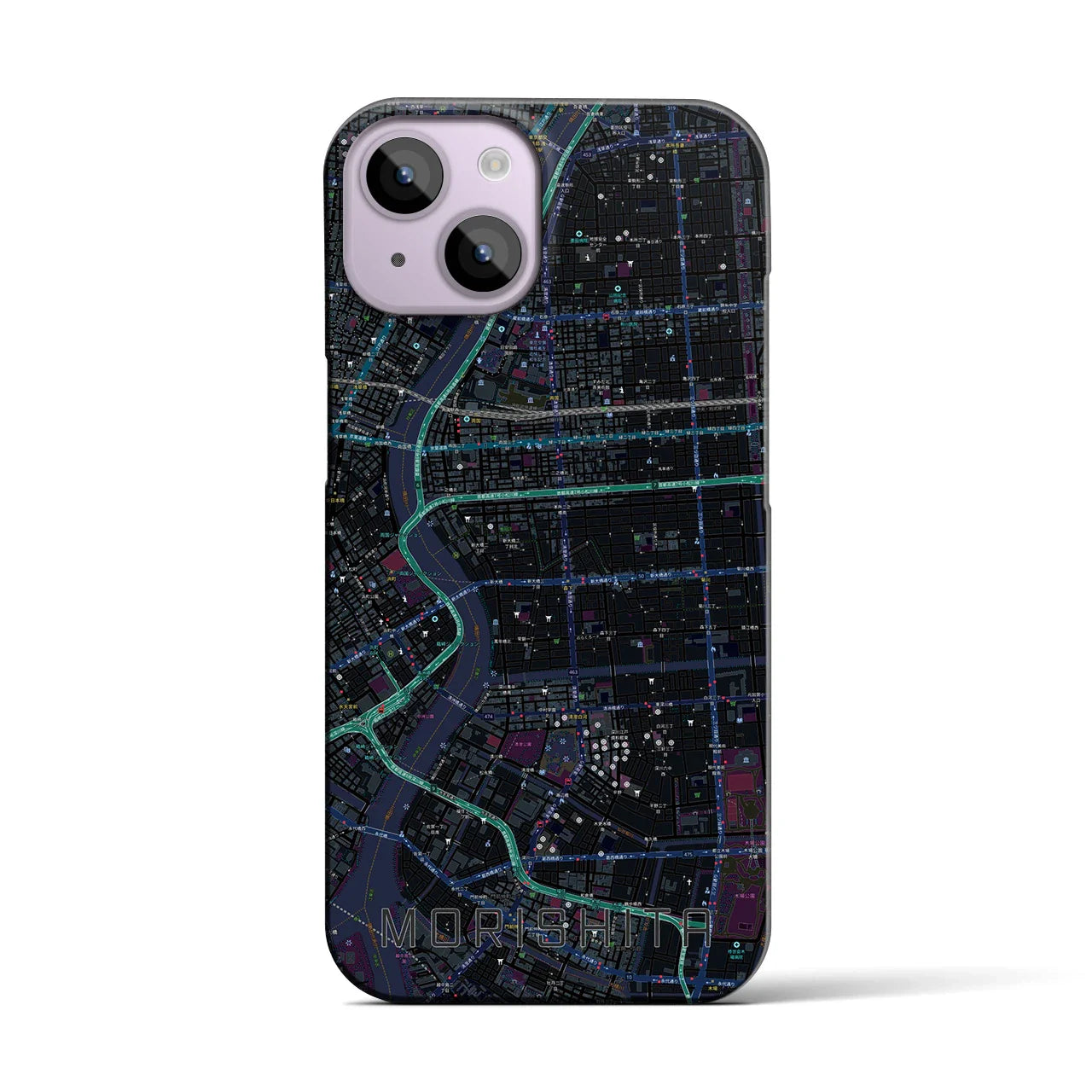 【森下(東京都)】地図柄iPhoneケース(バックカバータイプ)