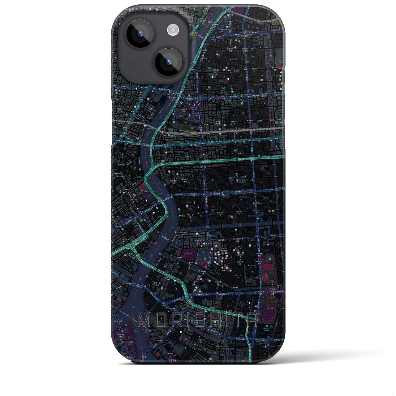 【森下(東京都)】地図柄iPhoneケース(バックカバータイプ)