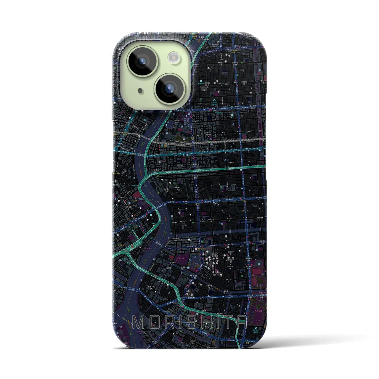 【森下(東京都)】地図柄iPhoneケース(バックカバータイプ)