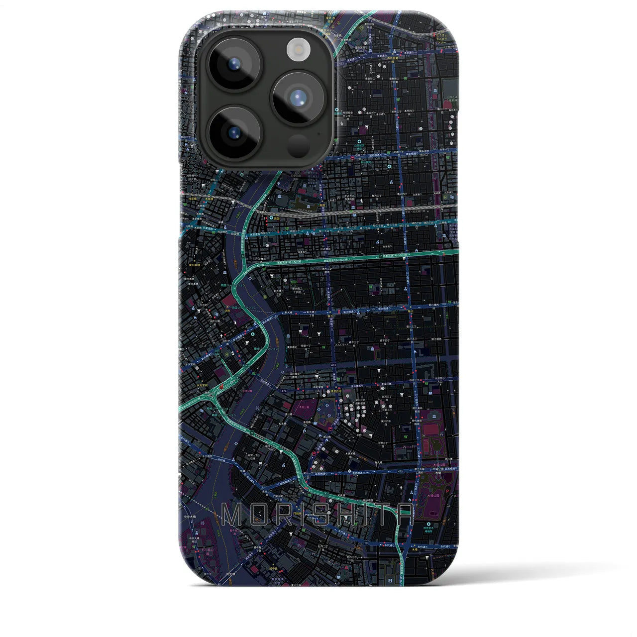 【森下(東京都)】地図柄iPhoneケース(バックカバータイプ)