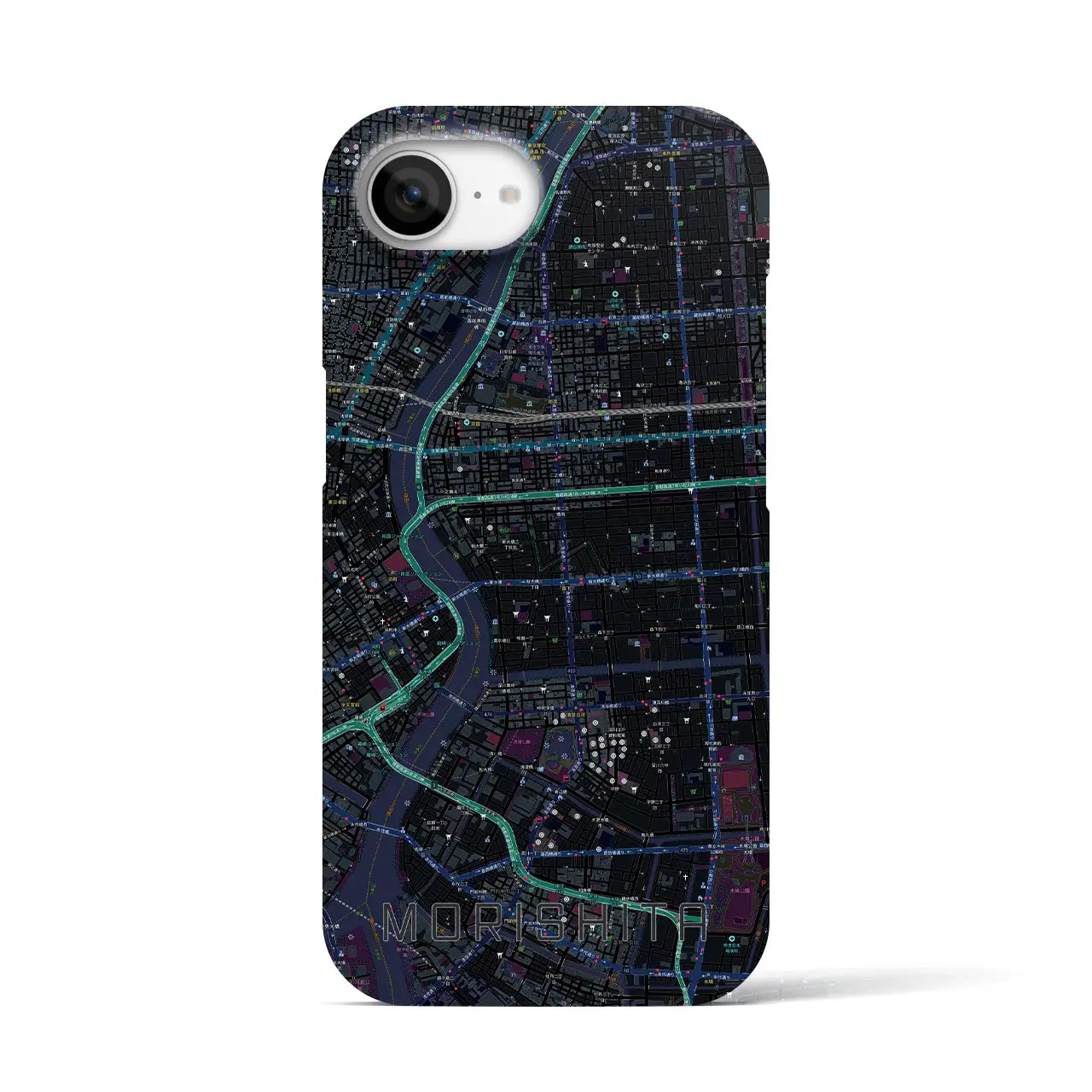 【森下(東京都)】地図柄iPhoneケース(バックカバータイプ)