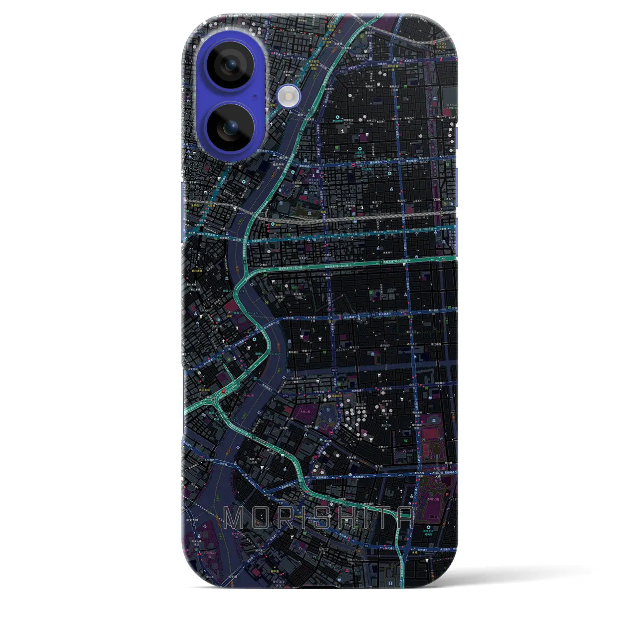 【森下(東京都)】地図柄iPhoneケース(バックカバータイプ)