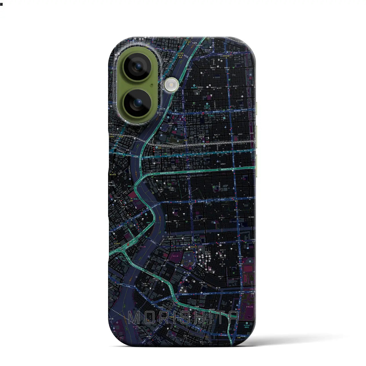 【森下(東京都)】地図柄iPhoneケース(バックカバータイプ)