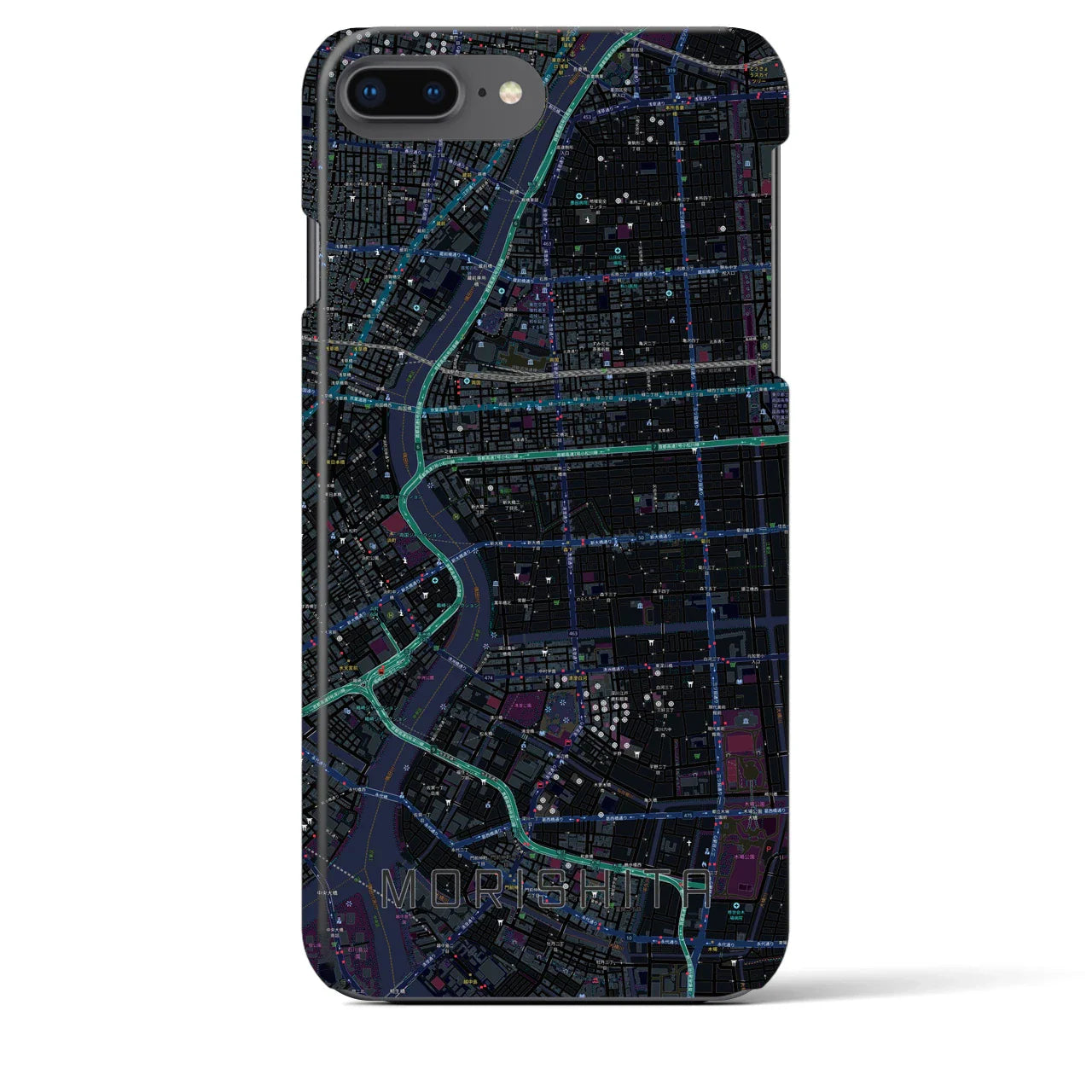 【森下(東京都)】地図柄iPhoneケース(バックカバータイプ)