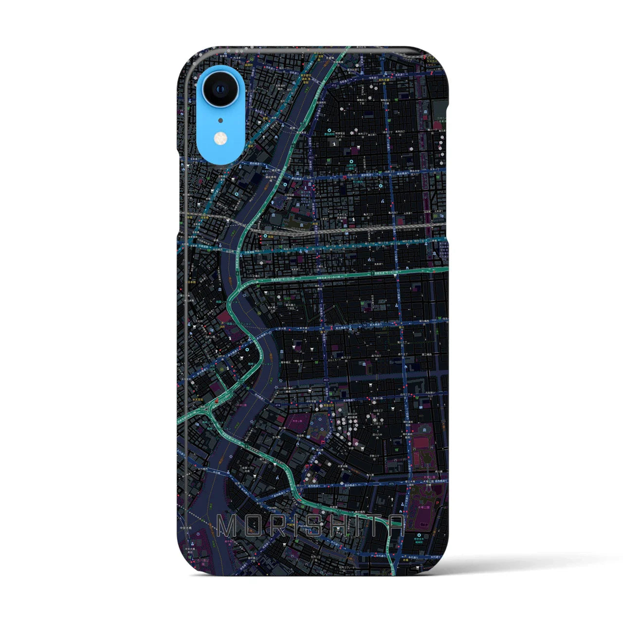 【森下(東京都)】地図柄iPhoneケース(バックカバータイプ)