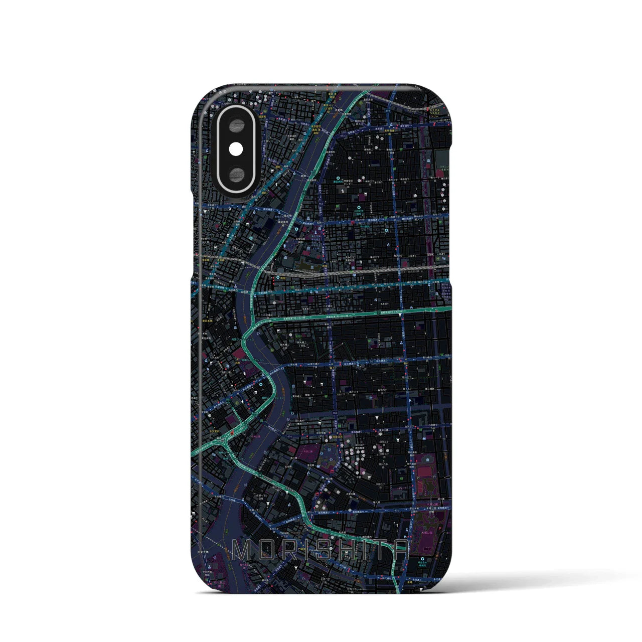 【森下(東京都)】地図柄iPhoneケース(バックカバータイプ)